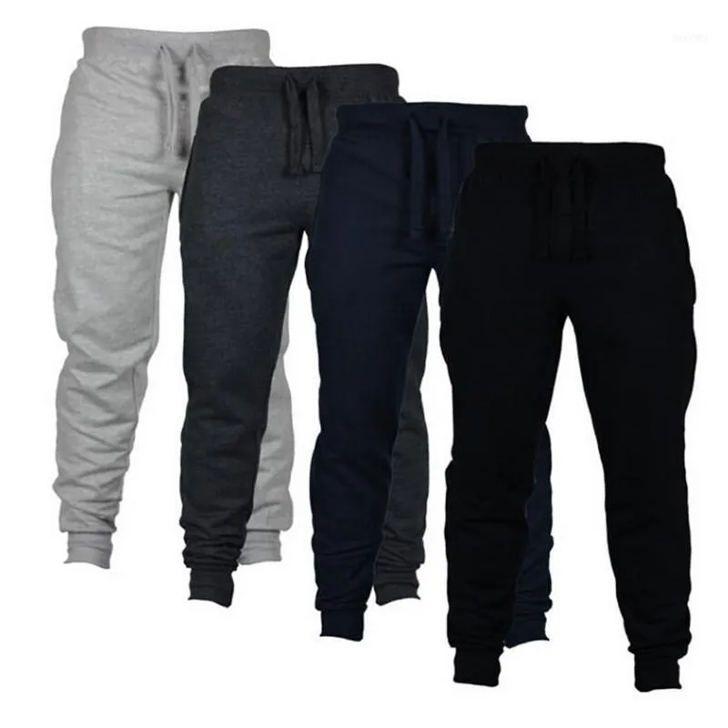 Calças masculinas Mens Jogadores Casuais Homens Sportswear Bottoms Skinny Sweatpants Calças Preto Gyms Jogger Track Pants1