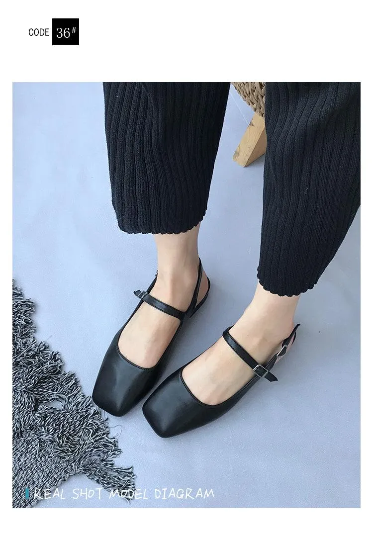 Beige Mary Jane Sandal Black Monk Strap Summer Shoes Square Toe Moccasins Classic Glove Z752 Sandaler