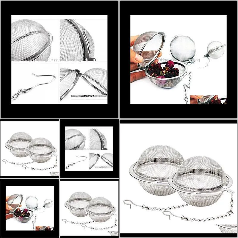  fedex best price 200pcs/lot stainless steel tea pot infuser sphere mesh strainer ball 5.5cm