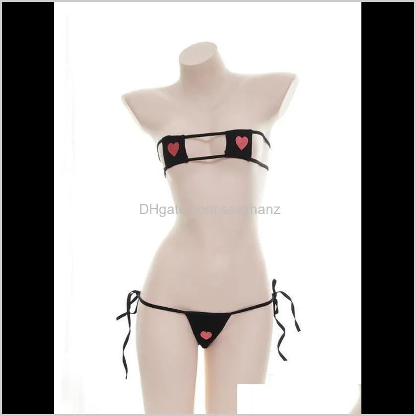 sexy kawaii style women`s lingerie 2pcs set bra &panties set bikini cute lolita underwear cosplay hot fetish sexy lingerie