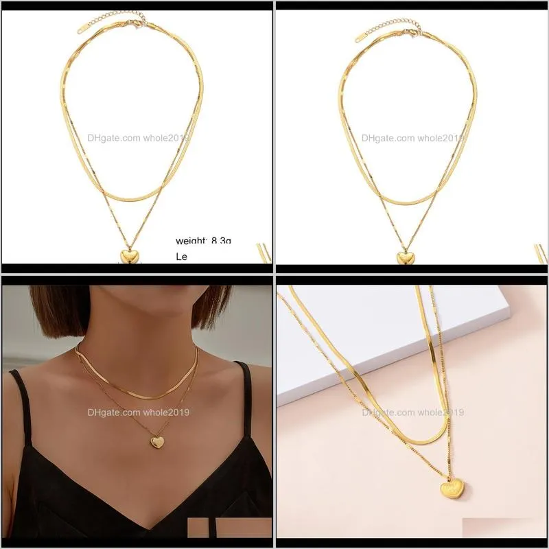 fashion multilayer dainty tiny heart shaped pendant necklaces for women jewelry choker necklace collares