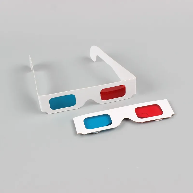 Lunettes 3D Anaglyphe En Carton - Rouge Et Cyan - Pour Films, Jeux Et Contenus 3D
