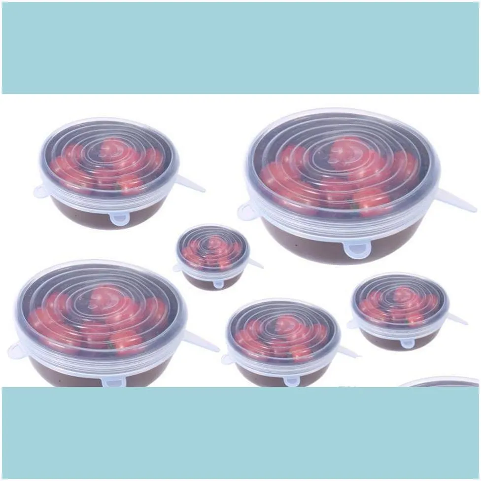 6PCS/Set Universal Silicone Suction Lid-bowl Pan Cooking Pot Lid-silicon Stretch Lids Silicone Fruit Cover Pan Spill Lid Stopper Cover