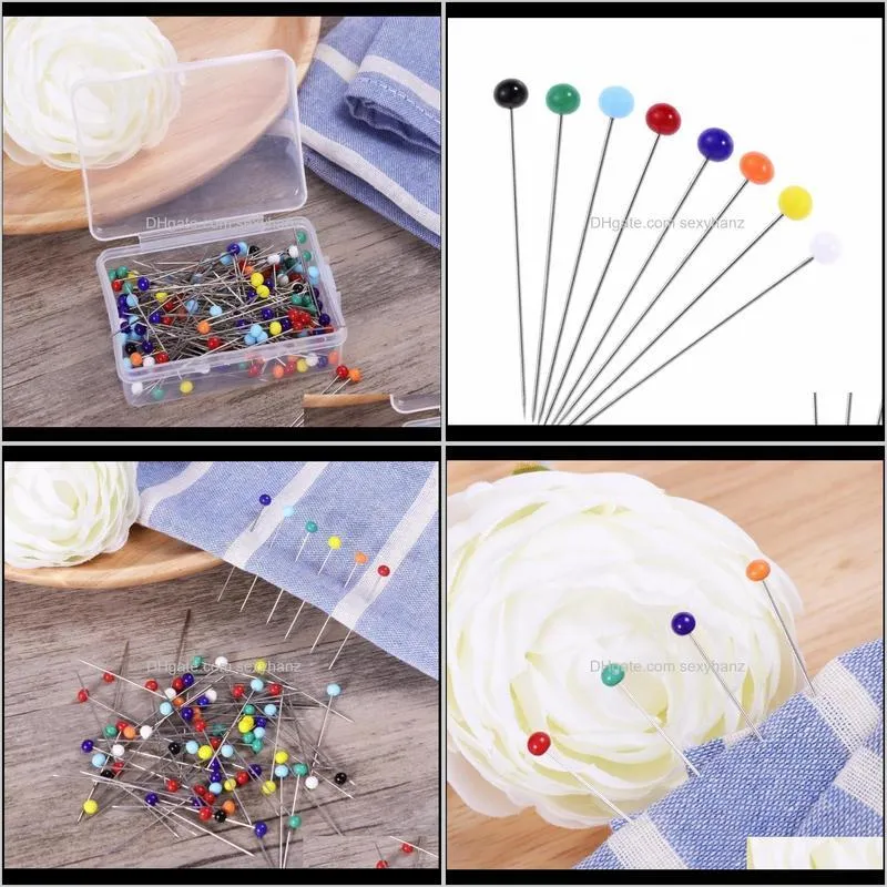 250pcs glass pearlized head pins multicolor sewing pin for diy sewing crafts accessory1