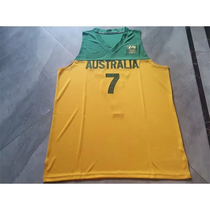 SJZL Custom Basketball Jersey Men Youth Femmes # 7 Aussie Eurolgue Joe Ingles Australie Équipe nationale Lycée Taille de retour S-2XL ou N'importe quel nom et numéro de maillot