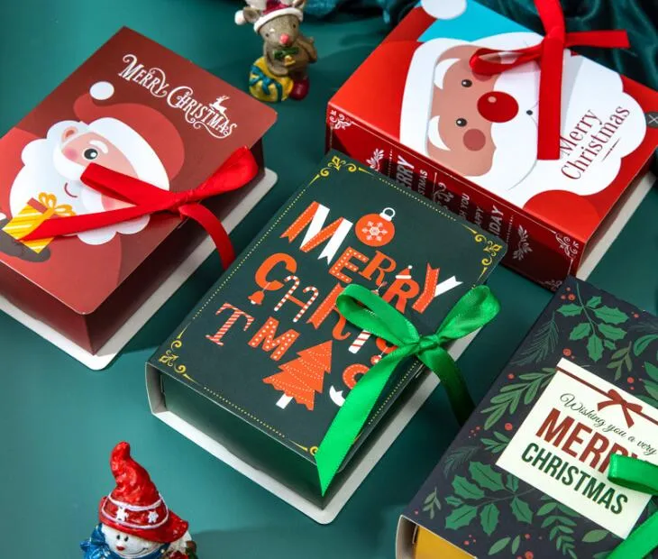Форма книги Рождественская подарочная упаковка упаковка упаковка коробка Creative Novalty Предмет сделать настоящий эрудит