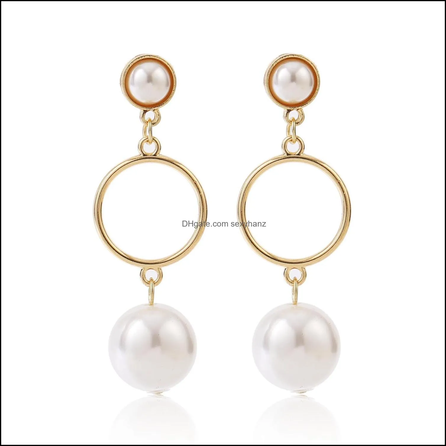 Ins White Natural Natural Baroque Pearls Earring Alloy Earrings Women Natural Conch Shells earrings