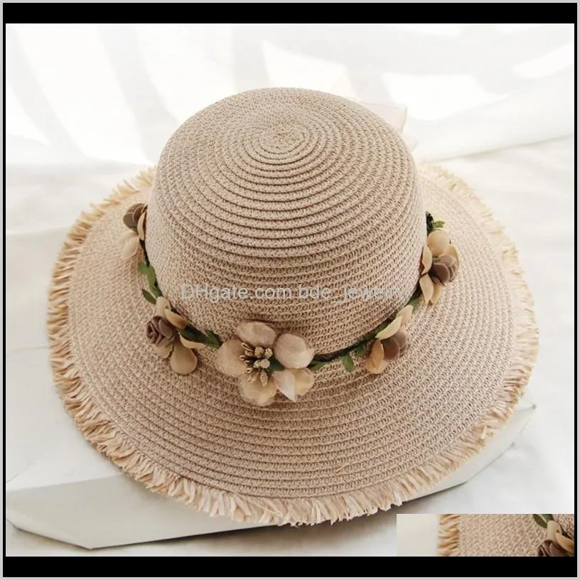 Chapeaux à large bord Casquettes Chapeaux, écharpes Gants Mode Aessoriestravel Fleur Embellir Eau-Arrosage Festival Plage Été Pliable Vacances W