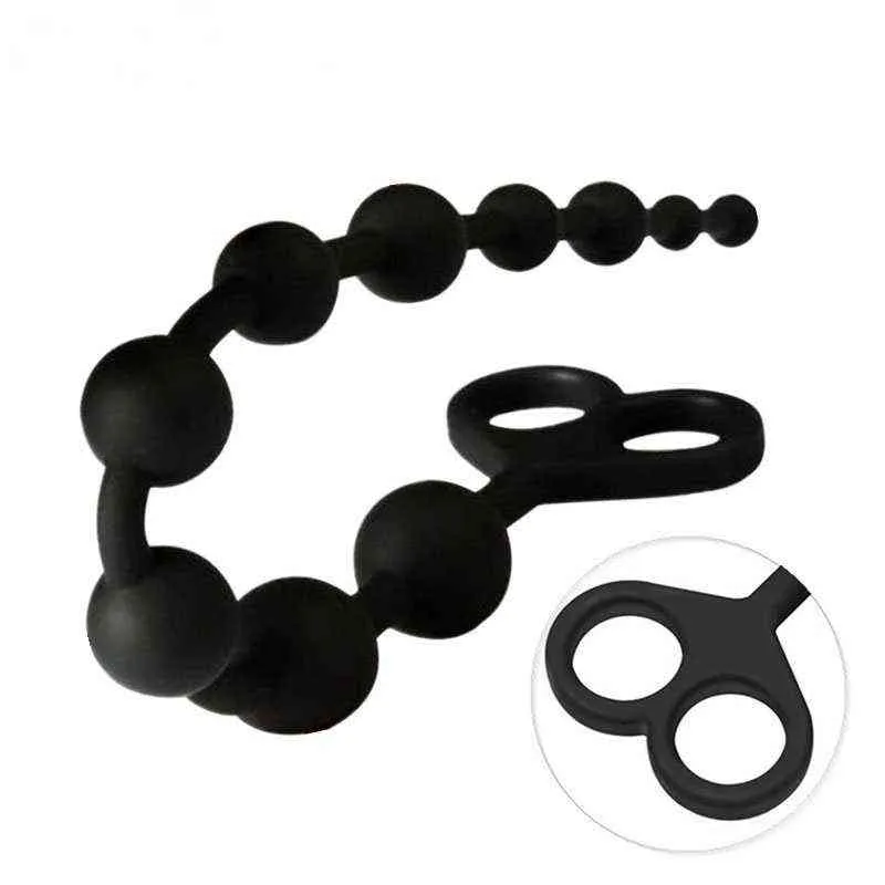 Silicone-G-spot-Anal-Ball-Butt-Plug-Large-Size-Black-Anal-Beads-Silicone-Anal-Sex-Toys