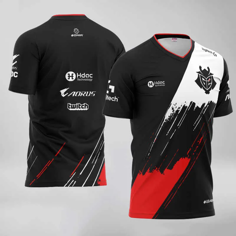 G2 E スポーツ Tシャツゲーム笑 CSGO トップチームプロプレーヤー男性女性ファッションストリート Tシャツ高品質カスタム ID ジャージ服 X0726