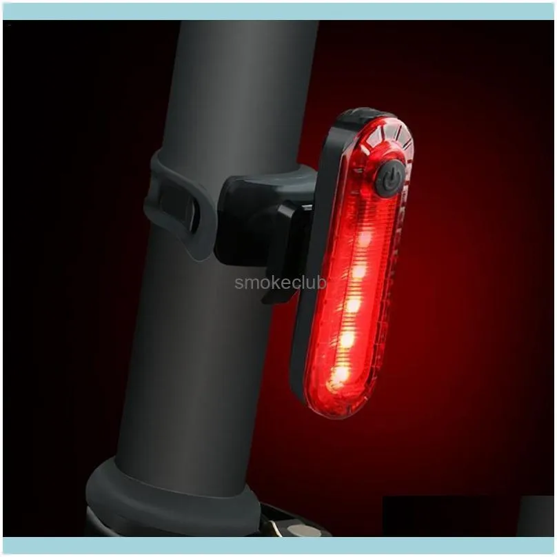 Aessories Sport Outdoors Bike Lights 1 PC Bicycle Taillight USB Akumulator Wodoodporna Lekka MTB Road Super Bright Night Ostrzeżenie CY