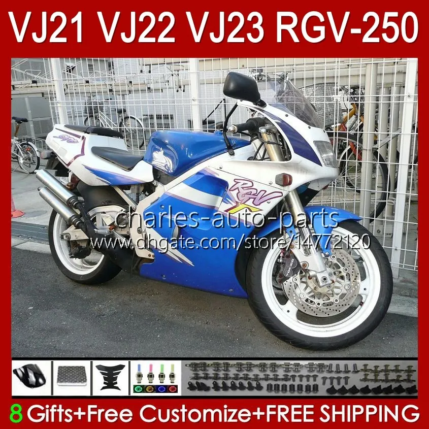 Corps Pour SUZUKI RGVT RGV 250CC 250 CC RGV250 SAPC VJ22 RVG250 VJ 22 20HC.88 RGV-250 Panneau 90 91 92 93 94 95 96 RGVT-250 1990 1991 1992 1993 1994 1995 1996 Carénage cadre bleu