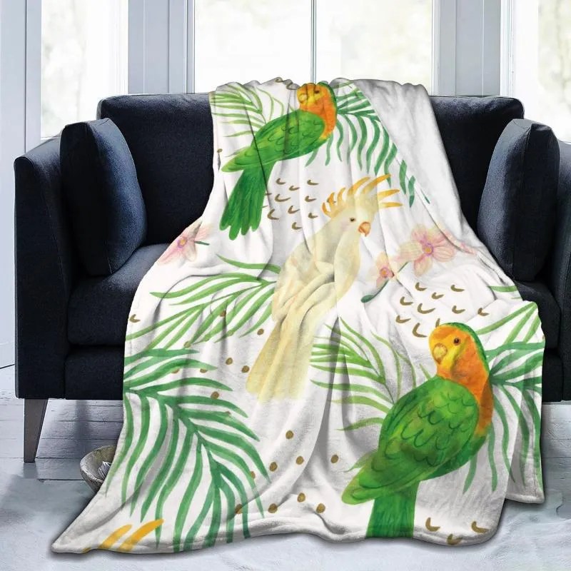 Blankets Unique Blanket To Family Friends Watercolor Summer Tropical Birds Durable Super Soft Comfortable For Home Gift