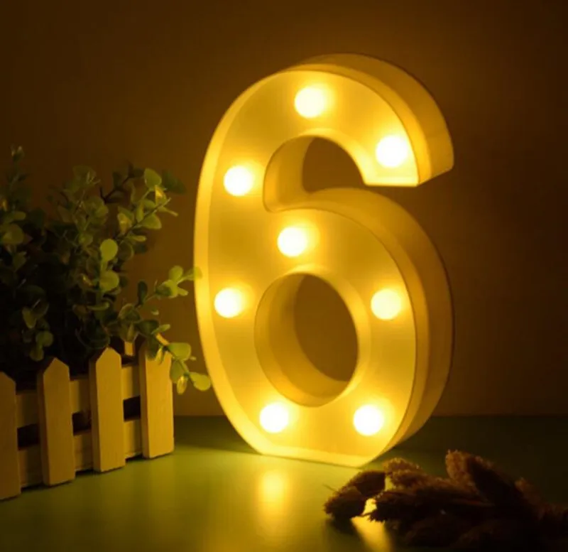 3d LED Night Lamp 26 List 0-9 Digital Marquee Sign Alfabet Light Wall Wiszące Lampa Kryty Decor Wedding Party Led Night Light