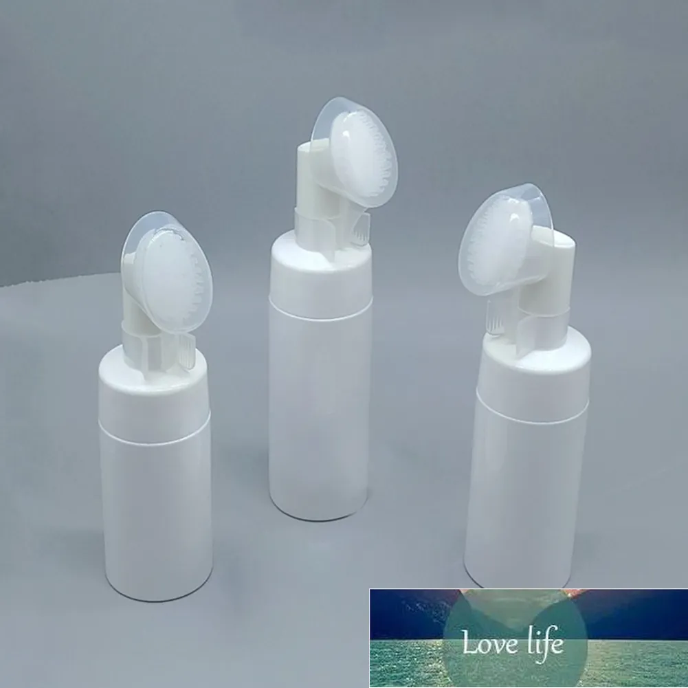 Face Cleanser Bottle With Foaming Pump Silicon Brush Massage Head For Facial Foam Skin Care