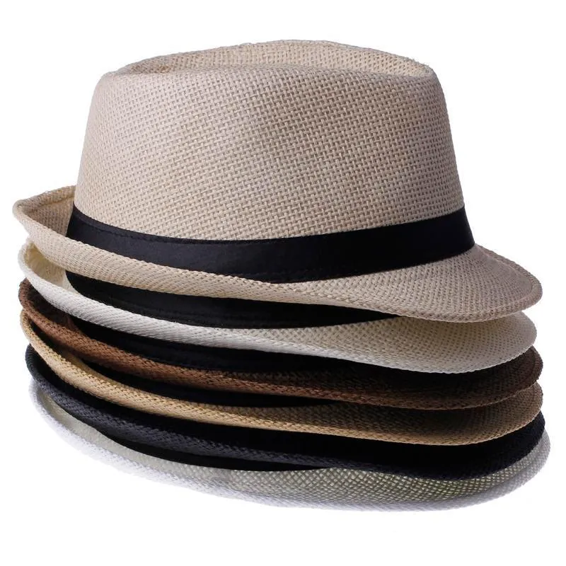 2021 neue mode Panama Stroh Hüte Fedora Weiche Vogue Männer Frauen Geizige Designer Caps 6 Farben Wählen