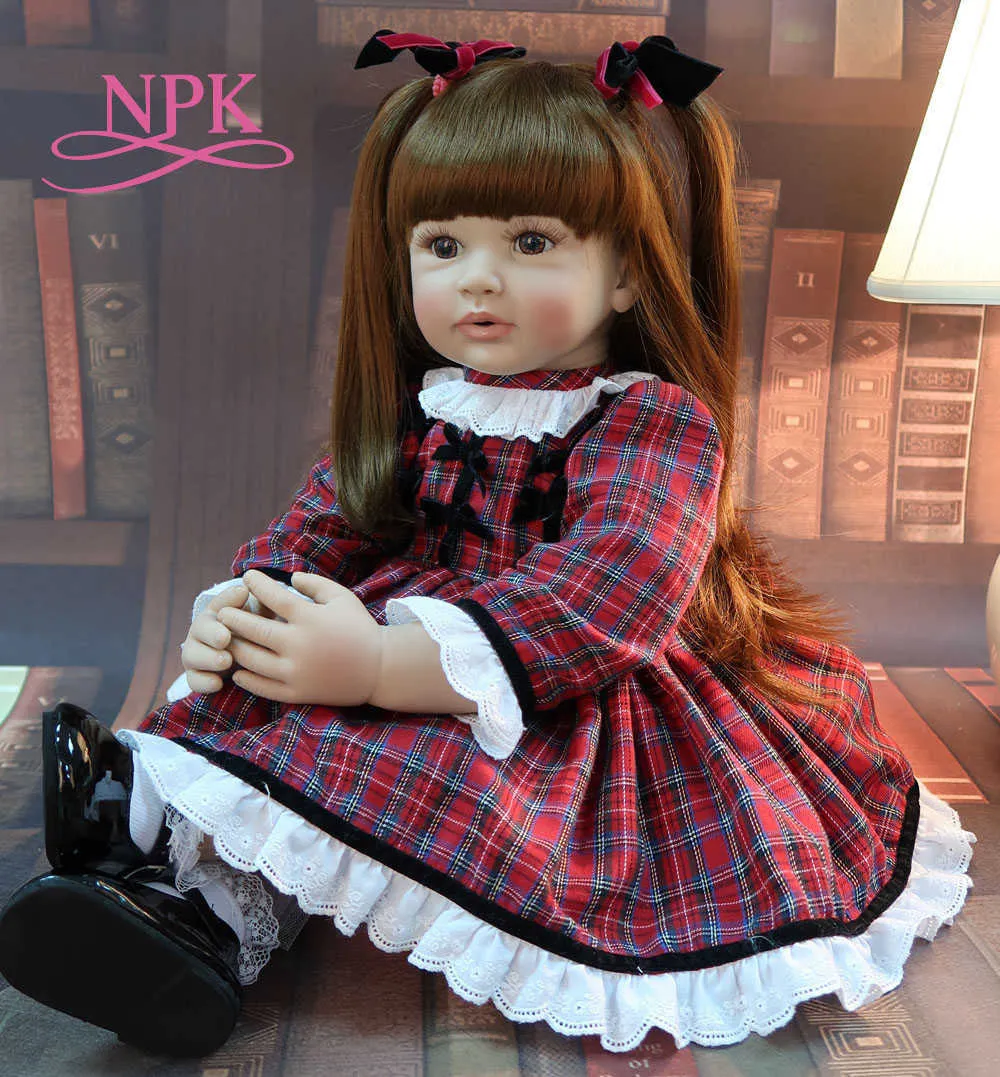 high quality 60cm big size reborn toddler princess Silicone vinyl adorable Lifelike Baby Bonecas girl bebe doll reborn menina Q0910