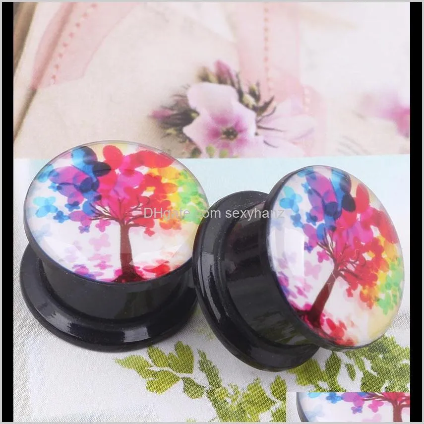 popular designs tree of life screw tunnel plug flesh tunnel ear plug tunnel jewelry body jewelry