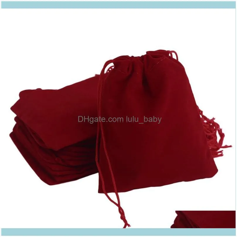 20pcs 5x7cm Velvet Gifts Bag For Rings Necklace Bracelet Jewelry Holder Bags Gift Pouches Black Red Color Pouches,