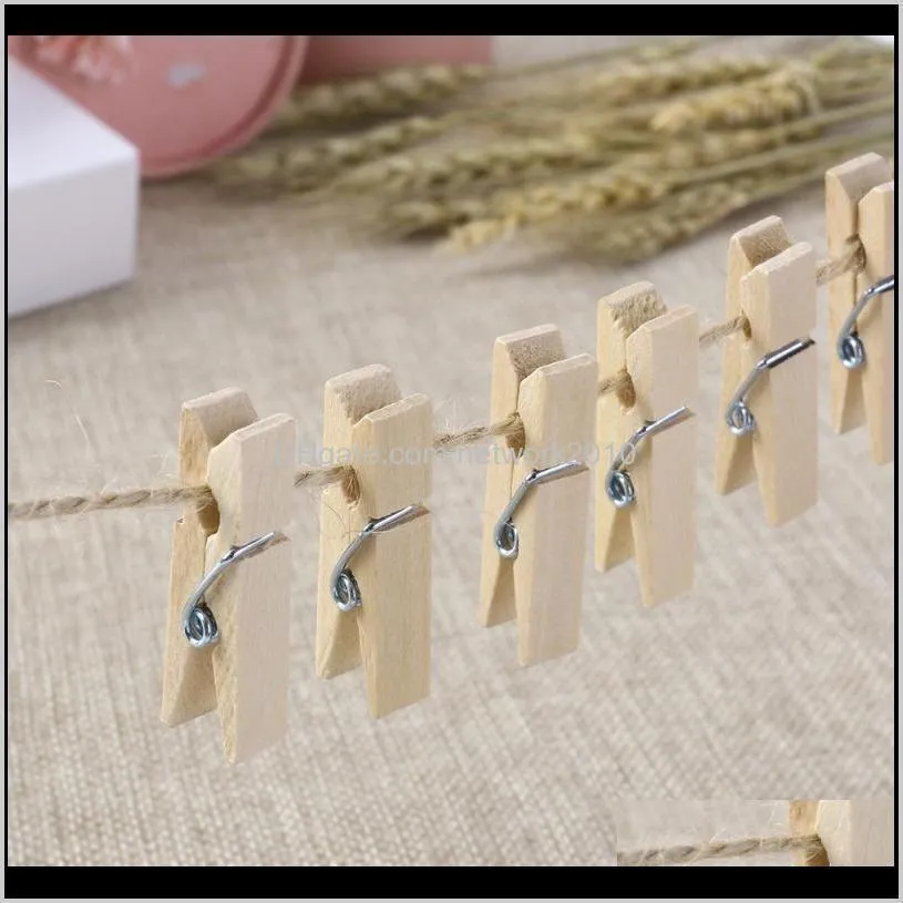 ROSENICE 100pcs Mini Natural Wooden Clothe Photo Paper Peg Clothespin Craft Clips 3.5cm