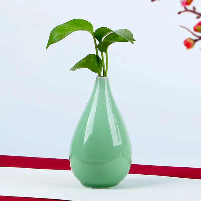 Вазы творческий Longquan Celadon Ceramic Flower Vase Home Coremer Modern Plant Dest Desk Device Deform Decor