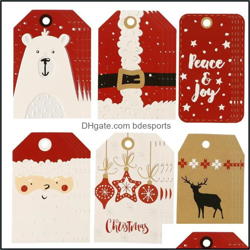 Christmas Decorations 24 Pcs Paper Tags Present Gift Hanging Labels