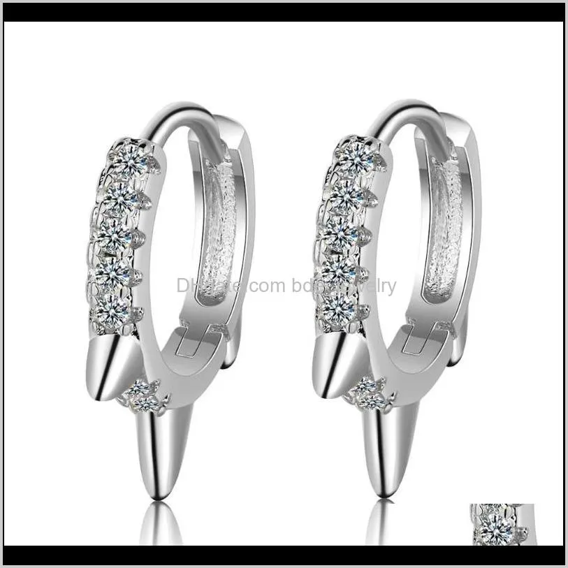 todorova punk cool light rivet small open hoop earrings cubic zirconia spike earrings for women dff0627