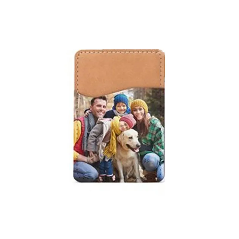 Creative Sublimation Blank Leather Mobile Phone Stickers Favor Heat Transfer DIY Card Holder ID Storage 9.7*6.6CM