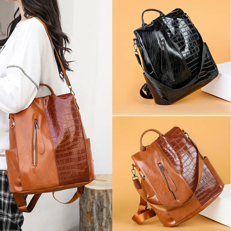 Modas Mochilas Luxurys Designers Bags Pu Móback de couro macio Mulheres novas pacotes coreanos versáteis Anti-roubo School School School Bag Square School Sacherts School