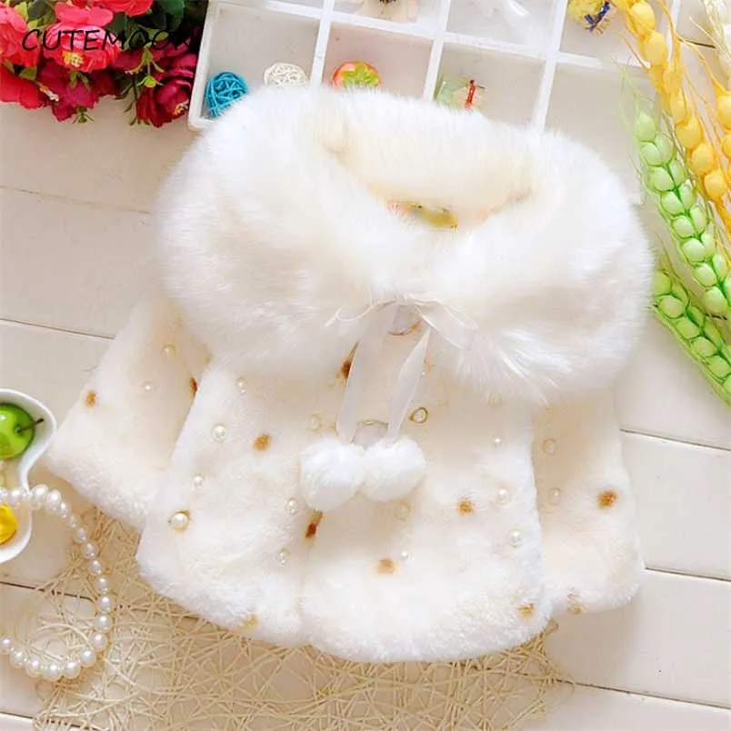 Style Baby Toddler Infant Girls Clothes Cute Fleece Fur Winter Warm Coat Capispalla Mantello Giacca Kids 211011
