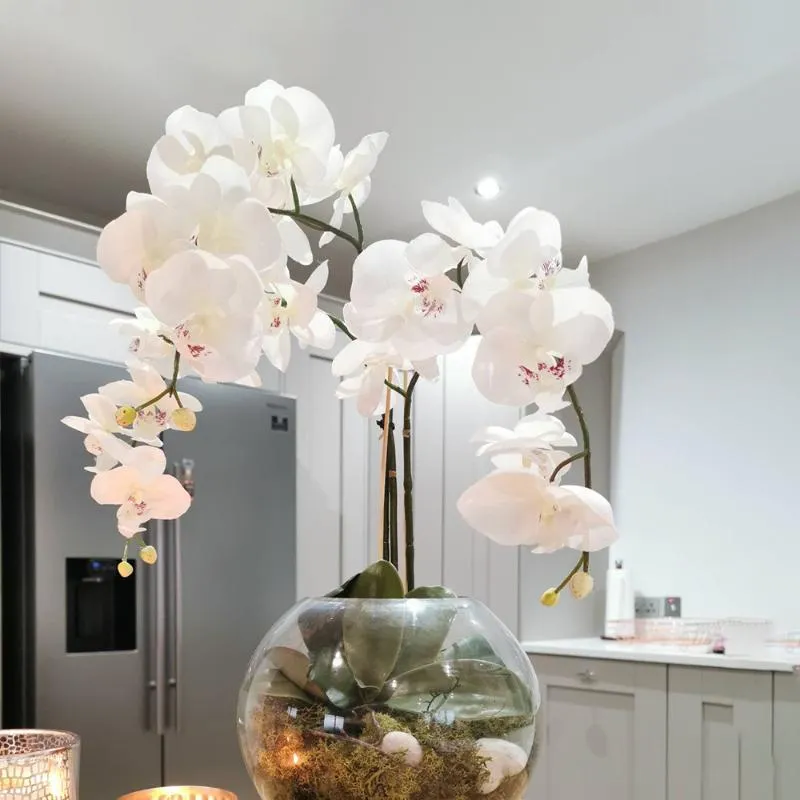 Fiori decorativi Ghirlande Seta Artificiale Farfalla Orchidea Bouquet di fiori Phalaenopsis Finta decorazione di nozze per la casa Decorazioni artigianali fai-da-te