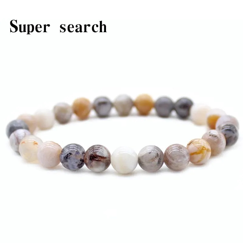 8mm Natural Stone Yellow Crazy Lace Agates Round Beads Bracelet Nice Gift For Women Men High Quality Elastic Beaded, Strands