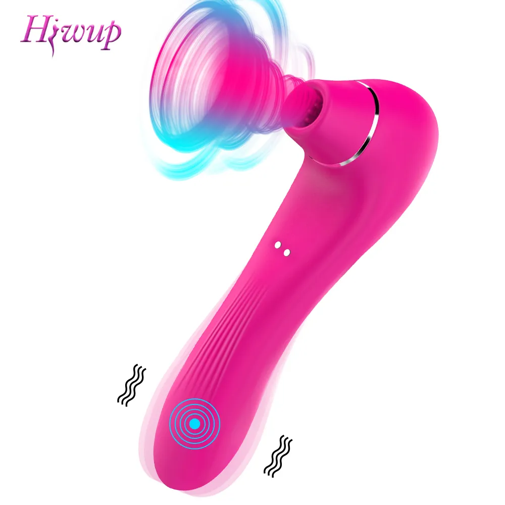 Hiwup Sex Sucking Toys Giocattoli Vibratore Potente clitoride Sucker Pompino Tongue Stimolatore Nipple VAGINA PUMINA PUMINA POMPA POMPA PER DONNA X0401