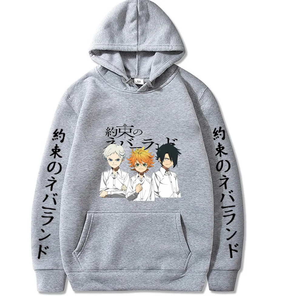 O prometido Neverland Hot Anime Hoodie Pullover Tops de manga comprida moda pano Y0319