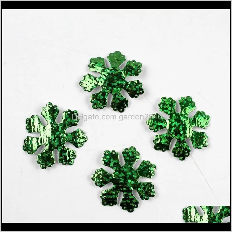 100pcs/pack 30mm christmas snowflake felt padded appliques for headwear hairpin crafts wedding decoration diy accessories
