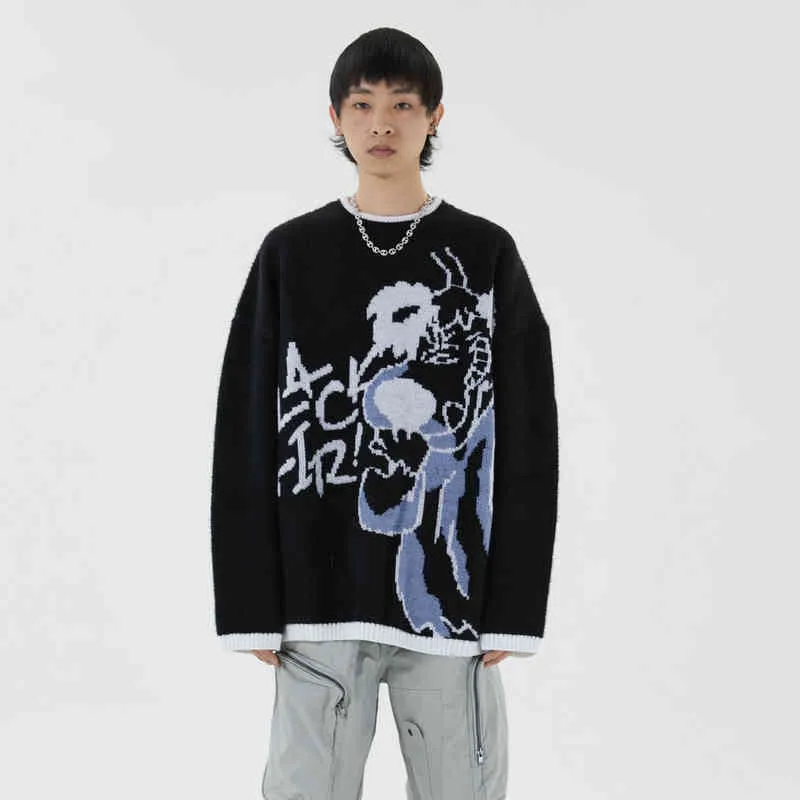 オンライン買取 大阪 Hip Hop Designer特大原宿男性服冬メンズ服セーターファッションカワイイ漫画日本のストリートウェア 激安 中古 通販 Nimark Ru