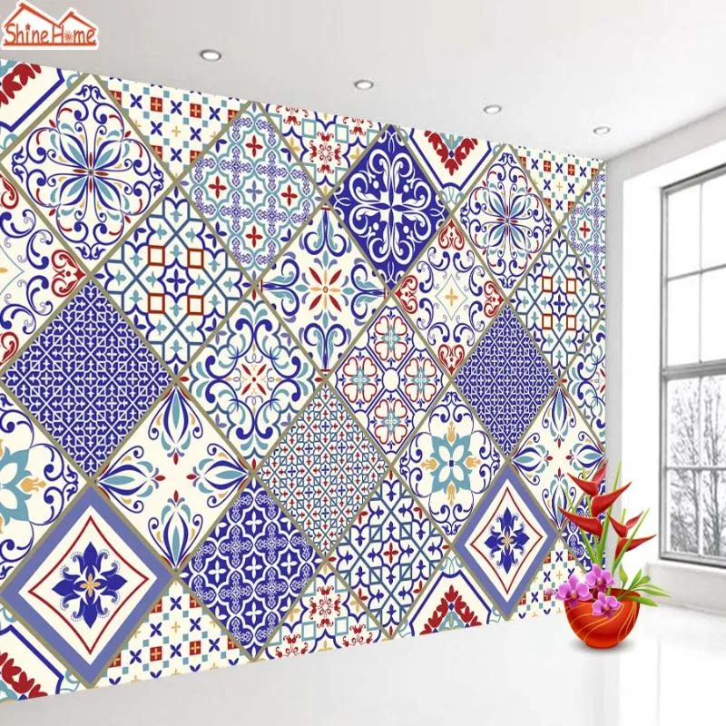 オンライン公式店 レトロな中華風グリッド背景壁紙の壁紙の居間の寝室のオフィスの接触ピールスティックの壁紙ホームの装飾 日本 販売 Vtech Computer Com