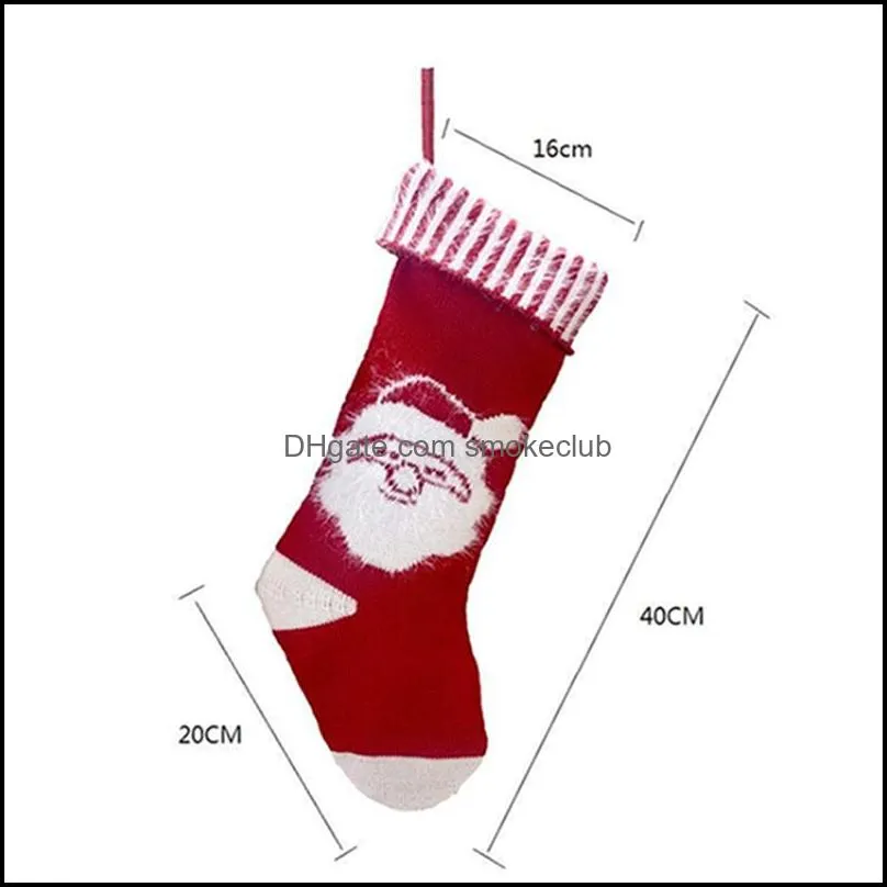 Christmas Decoration Stocking Knitted Jacquard Christmas Decoration Socks Acrylic Xmas Tree Santa Hanging Gift Socks Sea Shipping