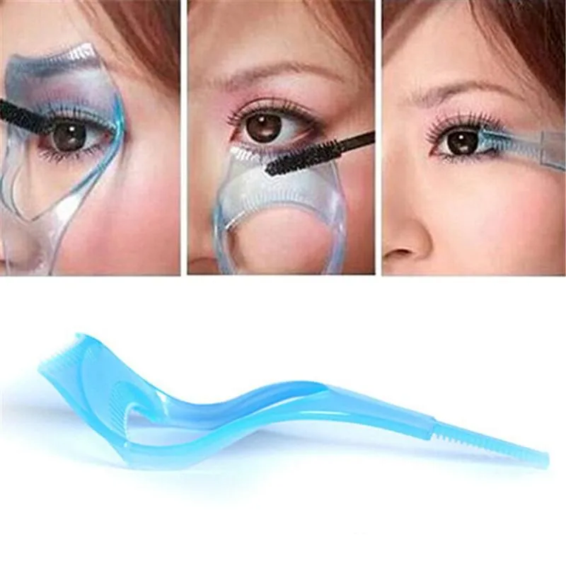 3 in 1 Stencil per sopracciglia Piegaciglia Guida per applicatore di mascara in plastica Pettine per arricciare la guardia per ciglia Cosmetici curvex