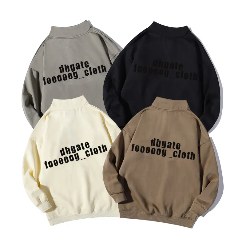 Hoodie Mens Womens Fashion Streetwear Pullover Sweat-shirt Loose Sweat à capuche Couple Top Vêtements Back Letter Zipper Pullover Turtleneck Pull High Street