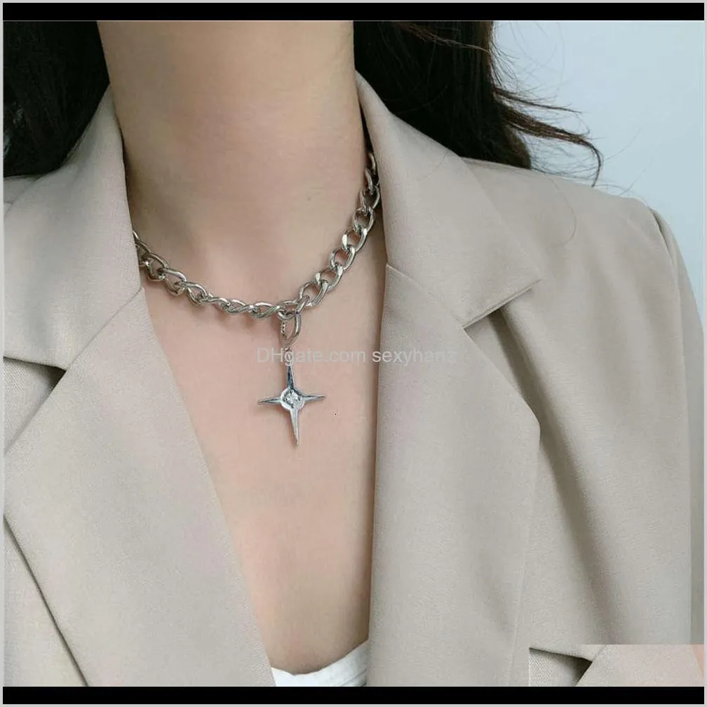 pendant fashion indifference cross pendant chain necklace niche design sense neckchain temperament simple clavicle