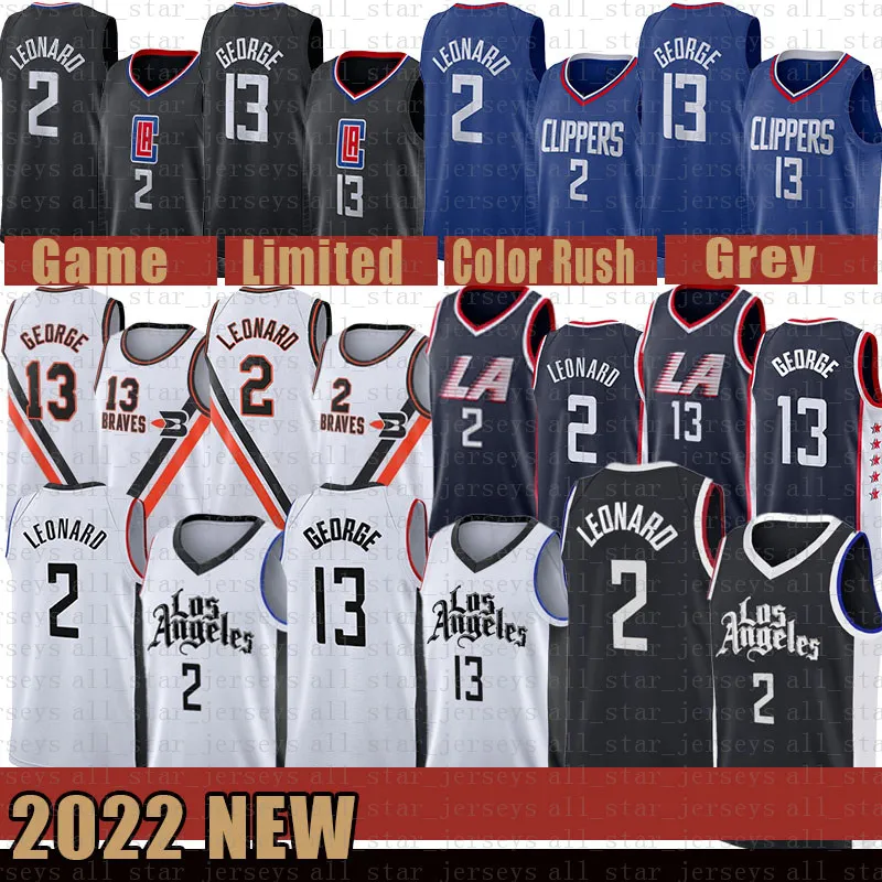 Kawhi Basketball Jerseys 2 Leonard Los Mens Angeles Black Clipper Paul 13 George Vogue