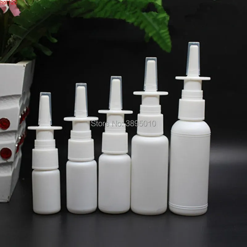 Empty Nasal Spray 10ml 15ml 20ml 30ml 50ml Plastic Bottles Pump Sprayer White F995good