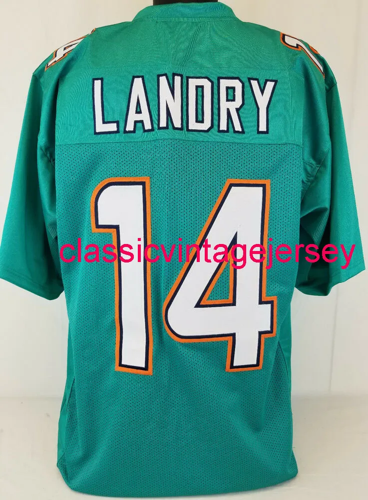 Men Women Youth Jarvis Landry Custom Sewn Teal Football Jersey XS-5XL 6XL