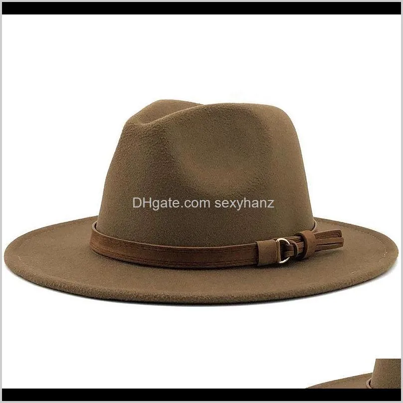 High quality ladies autumn winter hat simple hat suede leather leather fedora British-style jazz brim1