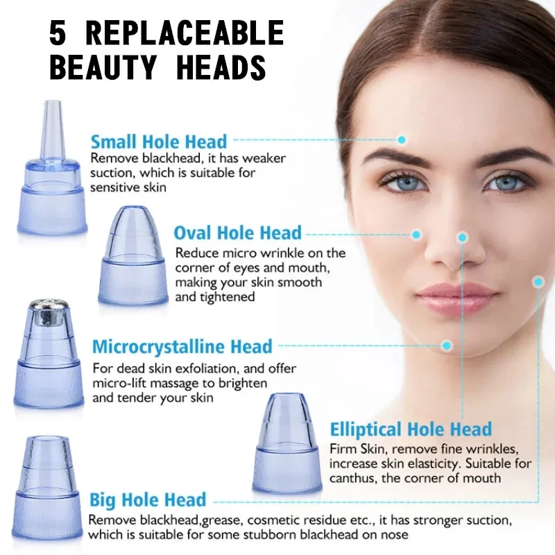 Gesichts Mitesser Entferner Elektrische Akne Reiniger Mitesser Black Point Staubsauger Werkzeug Schwarze Flecken Poren Maschine