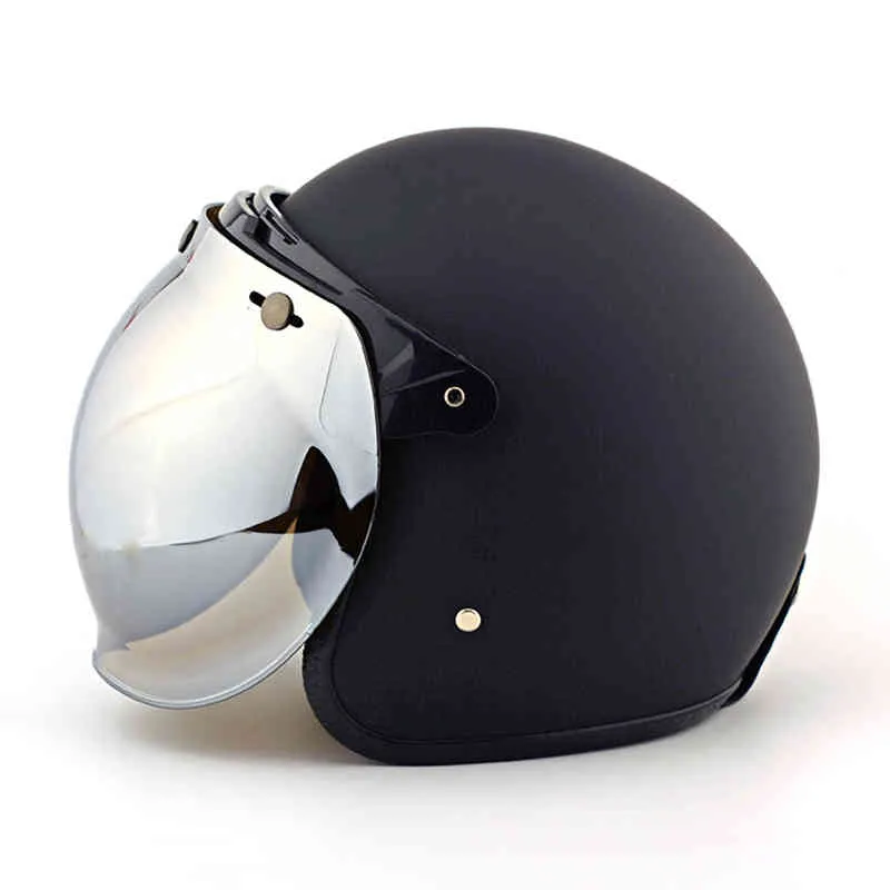 Motosiklet Kask Kalkanı Vintage Sunvisor Pilot Retro Jet Scooter Moto Kaskları ve Kabarcık Visor