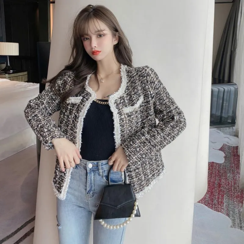 Vestes Femmes Femmes TrenchFashionable Tweed Petit Costume 2021 Automne et hiver Xiaoxiang Manteau court pour Top Overcoat