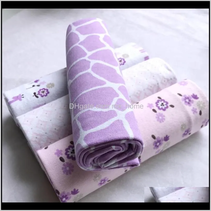 high quality 4pcs/pack 100% cotton supersoft flannel receiving baby blanket swaddle baby bedsheet 76*76cm baby blankets newborn 201105