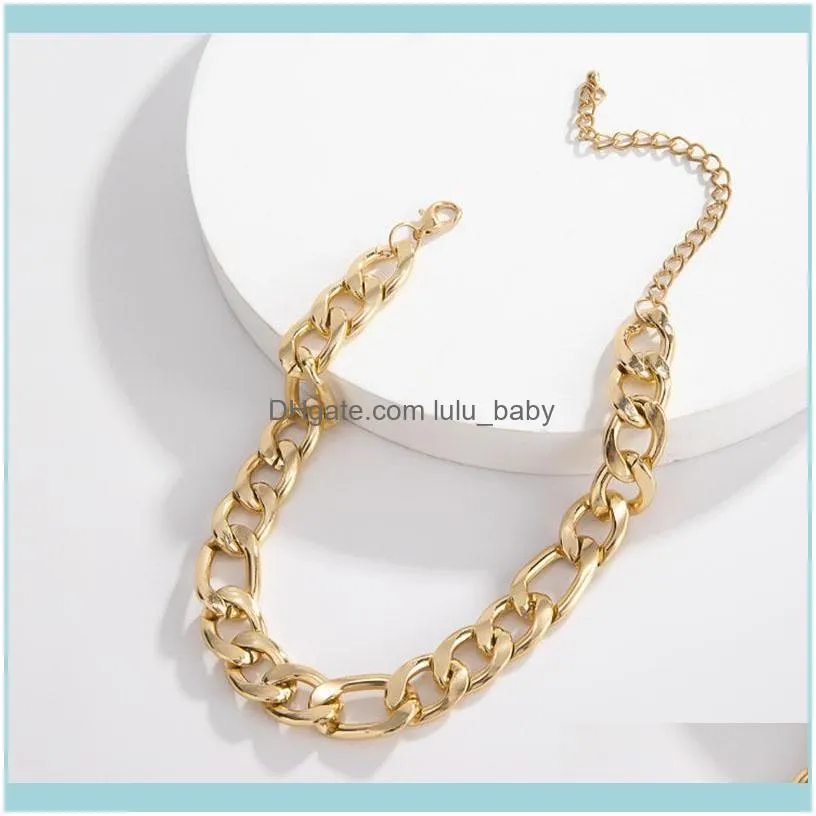 Chains WANGLUFEI Big Gold Curb Link Chain Necklace For Women  Chunky Cuban Choker Thick Punk Hip Hop Jewelry Gifts